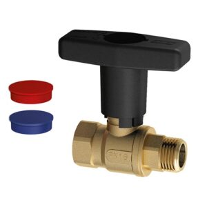 3097 M12 Valvola a sfera gialla 1/2' m-f maniglia nera FAR - immagine 1