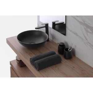 500019 Lavabo da appoggio in ceramica nero opaco D.40cm FERIDRAS