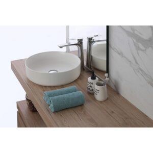 500021 Lavabo da appoggio in ceramica bianco opaco D.40cm FERIDRAS