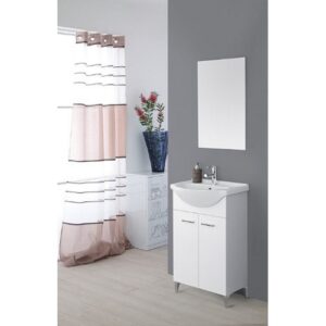 799002 Composizione bagno due ante con consolle e specchio 55cm Stella FERIDRAS - immagine 1