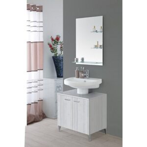 799085 Mobile sottolavabo 2 ante senza lavabo grigio L 70 x H 65,5 x P 45,5 Stella FERIDRAS - immagine 1