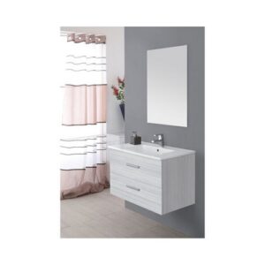 799086 Composizione bagno sospeso 2 cassetti grigio  L 81 x H 51 x P 47,5 Stella FERIDRAS