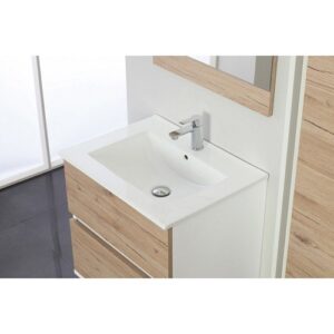 801009 Composizione bagno sospeso 2 cassetti 60cm bianco-rovere Fabula FERIDRAS - immagine 2