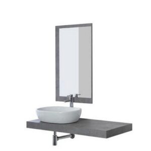 801013 Composizione bagno sospeso 120cm ciotola 60cm cemento Shelf FERIDRAS - immagine 1