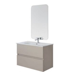 803002 Composizione bagno 90cm sospeso 2 cassetti tortora Pastello FERIDRAS - immagine 1