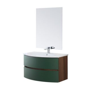 808004 Composizione bagno 90cm curvo verde bottiglia Maiori FERIDRAS