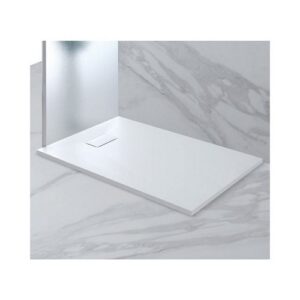 890004 Piatto doccia 80x100 cm effetto pietra bianco FERIDRAS - immagine 1