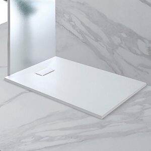 890014 Piatto doccia 90x90 cm effetto pietra bianco FERIDRAS - immagine 1