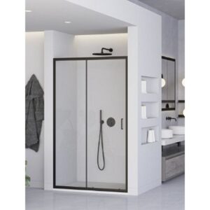 892644 Porta doccia scorrevole 120x195 profilo nero vetro trasparente T-special FERIDRAS