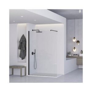 892657 Parete doccia walk in 140x200cm profilo nero vetro trasparente FERIDRAS