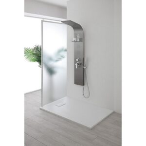 980002 Colonna doccia in acciaio satine con mensola new york FERIDRAS
