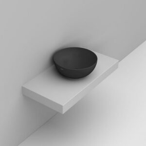 D310681 Lavabo Appoggio Ciotola D44 Nero Opaco Noemi DOLOMITE - immagine 1