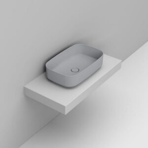 D311045 Lavabo Appoggio Ovale 62X38 Grigio Cemento Noemi  DOLOMITE