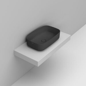 D311081 Lavabo Appoggio Ovale 62X38 Nero Opaco Noemi DOLOMITE - immagine 1