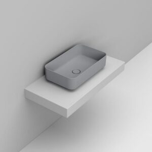 D311145 Lavabo Appoggio Rettangolare 60X36 Grigio Cemento Noemi  DOLOMITE