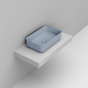 D311171 Lavabo Appoggio Rettangolare 60X36 Azzurro Avio Noemi  DOLOMITE