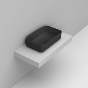 D311181 Lavabo Appoggio Rettangolare 60X36 Nero Opaco Noemi DOLOMITE - immagine 1