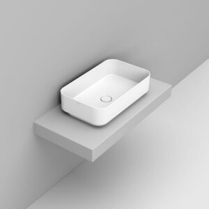 D311201 Lavabo Appoggio Rettangolare 64X38,5 Bianco Noemi DOLOMITE - immagine 1