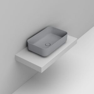 D311245 Lavabo Appoggio Rettangolare 64X38,5 Grigio Cemento Noemi  DOLOMITE