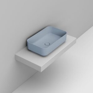 D311271 Lavabo Appoggio Rettangolare 64X38,5 Azzurro Avio Noemi  DOLOMITE