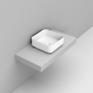 D311741 Lavabo Appoggio Quadrato 40X40 Bianco Opaco Noemi  DOLOMITE