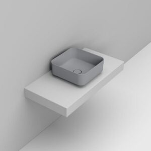 D311745 Lavabo Appoggio Quadrato 40X40 Grigio Cemento Noemi  DOLOMITE