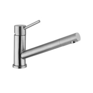 MC I 0034 MISCELATORE LAVELLO MONOCOMANDO MONOFORO DOCCETTA ESTRAIBILE ACCIAIO VSA