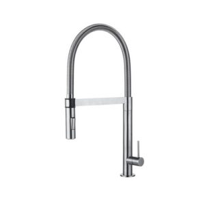 MC I 0047 MISCELATORE LAVELLO MONOCOMANDO MONOFORO DOCCETTA ESTRAIBILE ACCIAIO VSA