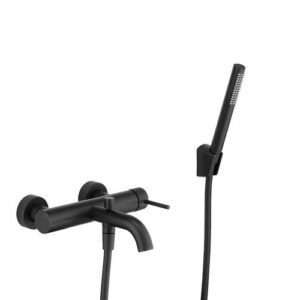 R205281 Miscelatore Monocomando Vasca Esterna Con Doccetta + Supporto Nero Opaco Game  DOLOMITE