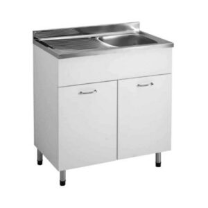 118011 Mobile sottolavello completo di lavello inox Dx 80x50xh91,5 BIANCO COLAVENE