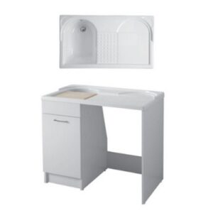 24162B Mobile lavanderia con lavello a Sx 106x60xh89 Duo BIANCO LUCIDO COLAVENE