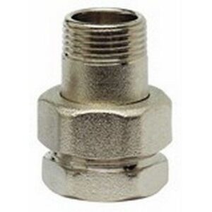 3082.01 BOCCHETTONE M.F. IN 3 PEZZI TENUTA O-RING SABBIATO NICHELATO 3/8 - immagine 1