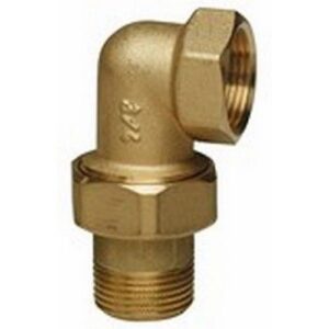 3083.05 BOCCHETTONE M.F. CURVO IN 3 PEZZI TENUTA O-RING SABBIATO GIALLO 1/2 - immagine 1