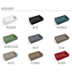 LAL8048T Lavabo in ceramica senza foro per rubinetteria 80x46 Camaleo BIANCO MATT COLAVENE - immagine 2