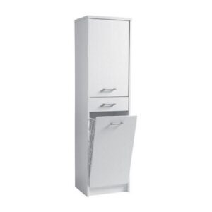 DM45171BCC Mobile bagno con cassetto 2 ante dx e cesto portabiancheria 45x38xh172 Domestica BIANCO COLAVENE - immagine 1