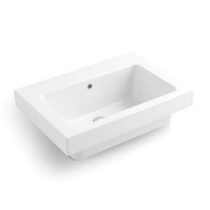 LAA7052T Lavabo in ceramica senza foro per rubinetteria 70x50 Alaqua BIANCO MATT COLAVENE - immagine 1