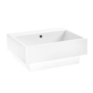LAB5051G Lavabo in ceramica senza foro per rubinetteria 50x50 bicolore Volant BIANCO LUCIDO/GRIGIO MATT COLAVENE - immagine 1