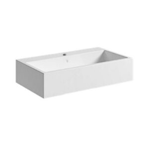 LAL8047FX Lavabo in ceramica con foro per rubinetteria bicolore 80x46xH18 Camaleo BIANCO LUCIDO/VINACCIA LUCIDO COLAVENE