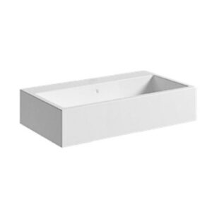 LAL8047T Lavabo in ceramica bicolore senza foro per rubinetteria 80x46 Camaleo BIANCO LUCIDO E BIANCO MATT  COLAVENE