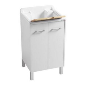 PDL5045B Mobile lavanderia con piedini e vasca lavapanni 50x45x86 Domestica BIANCO COLAVENE - immagine 1