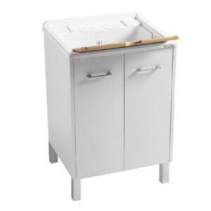 PDL6060B Mobile lavanderia con piedini e vasca lavatoio 60x60xh86 Domestica BIANCO COLAVENE - immagine 1