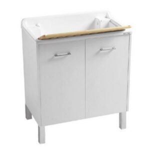 PDL8045B Mobile lavanderia con piedini e vasca lavatoio 80x45xh86 Domestica BIANCO COLAVENE - immagine 1