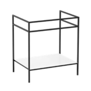 QST7054PM Struttura portalavello con ripiano in legno 70x50x78 Alaqua PIOMBO MATT COLAVENE - immagine 1