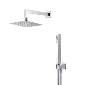V08137B0010 KIT QUADRO PRESA ACQUA, SOFFIONE QUADRO 200 E BRACCIO CROMO VEMA