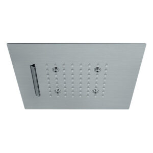 V08275B0010 SOFFIONE DA INCASSO QUADRO 300 2 GETTI CROMO VEMA - immagine 1