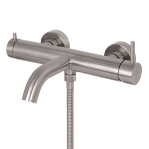 V17085AC005 RUBINETTO MISCELATORE VASCA TIBER STEEL ACCIAIO INOX VEMA - immagine 1