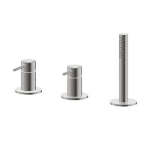 V17160AC005 MISCELATORE BORDO VASCA 3 FORI TIBER ACCIAIO INOX VEMA - immagine 1