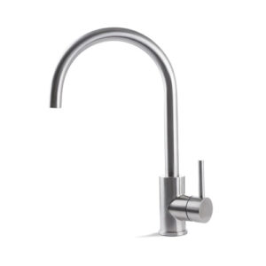 V18021AC005 RUBINETTO MISCELATORE LAVELLO CANNA TONDA GIREVOLE ACCIAIO INOX VEMA