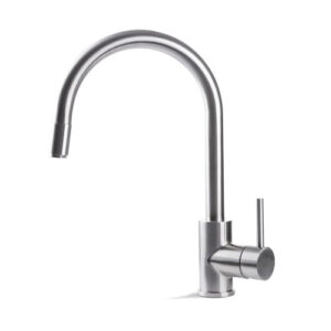 V18040AC005 RUBINETTO MISCELATORE LAVELLO CANNA TONDA ESTRAIBILE ACCIAIO INOX VEMA - immagine 1
