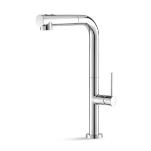 V26025B0010 RUBINETTO MISCELATORE LAVELLO CON CANNA GIREVOLE E DOCCETTA ESTRAIBILE VEMA - immagine 1